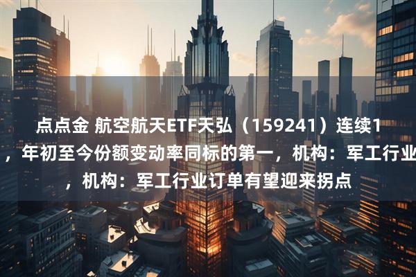 点点金 航空航天ETF天弘（159241）连续10个交易日“吸金”，年初至今份额变动率同标的第一，机构：军工行业订单有望迎来拐点