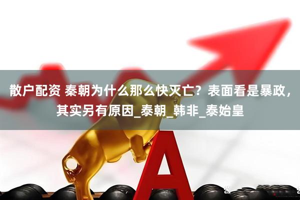 散户配资 秦朝为什么那么快灭亡？表面看是暴政，其实另有原因_泰朝_韩非_泰始皇